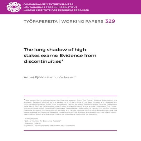 The long shadow of high stakes exams: Evidence from discontinuities