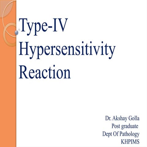 Type iv hypersensitivity reaction | PPTX