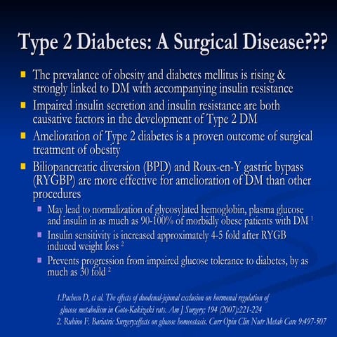 Type 2 Diabetes & Surgical Disease