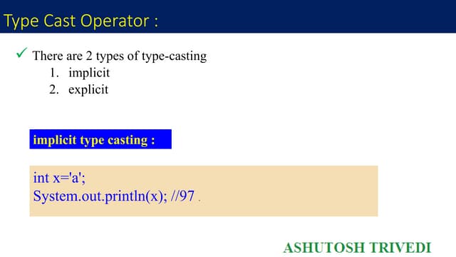 Type cast operator | PPT