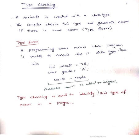 Type checking in Compiler Construction | PDF