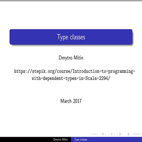 Type classes | PPT