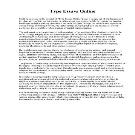 Type Essays Online. University of Texas at El Paso