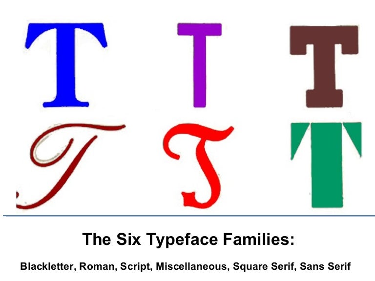 Typeface families