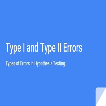 Type i and type ii errors | PPTX | Science