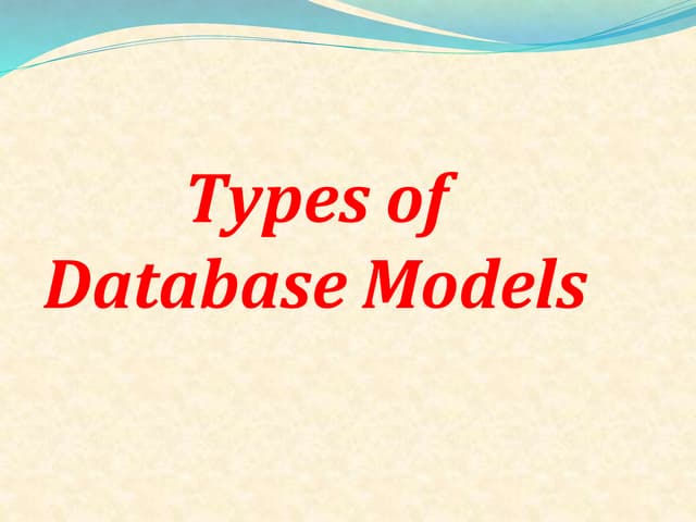 Type of database models