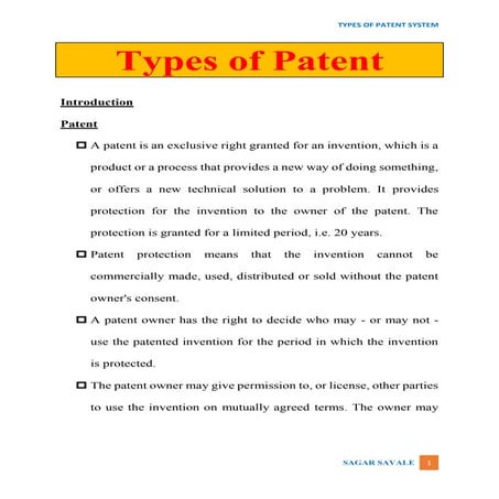 Type of patents