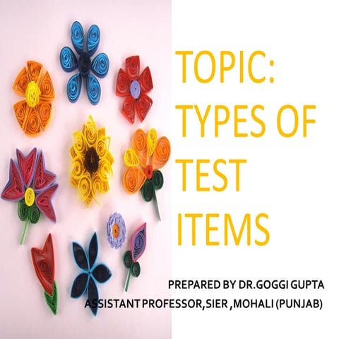 Type of test items
