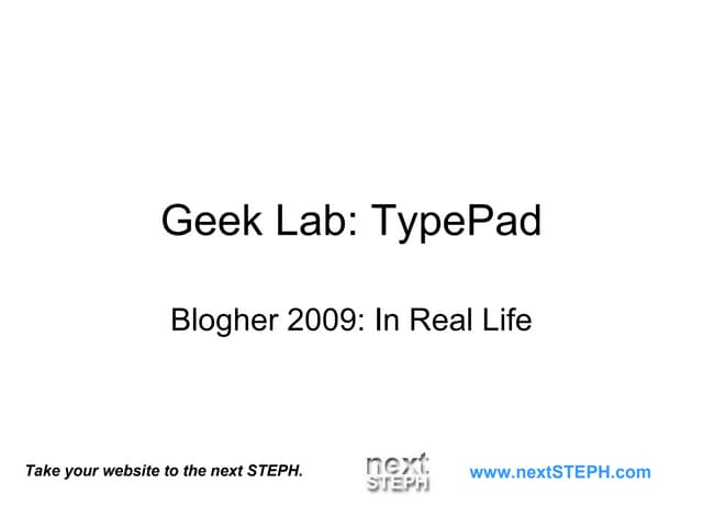 Blogher Geek Lab: TypePad