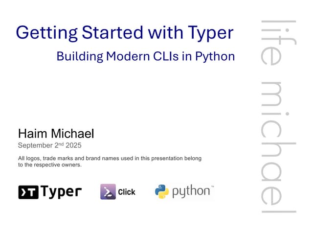 Getting Started with Typer: Building Modern CLIs in Python [Free Meetup]