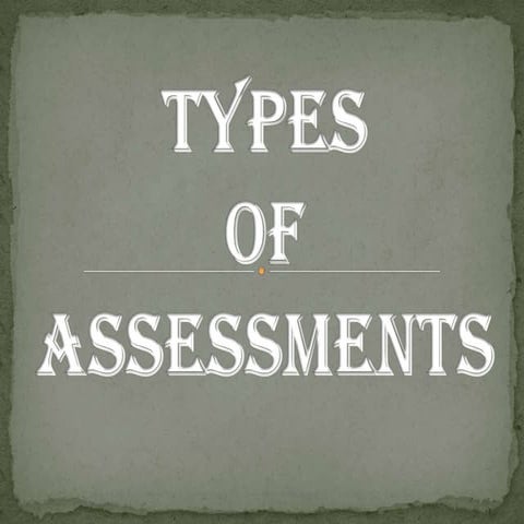 Types of Assessment