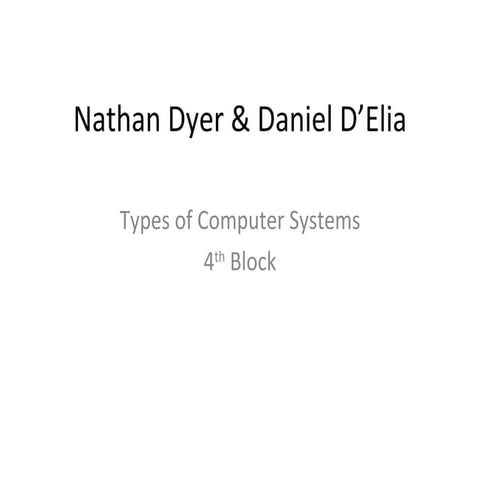 Types Of Computer Systems