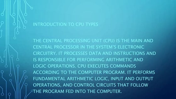 Central Processing Unit | PPTX