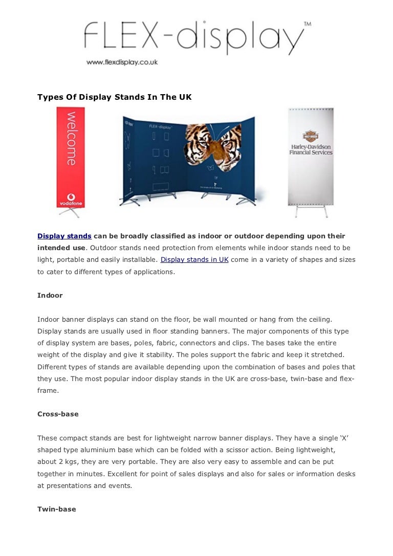 Types Of Display Stands In The UK