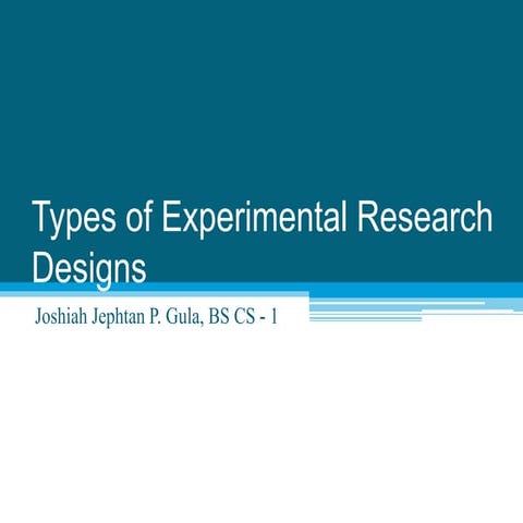 Types of experimental research designs | PPT