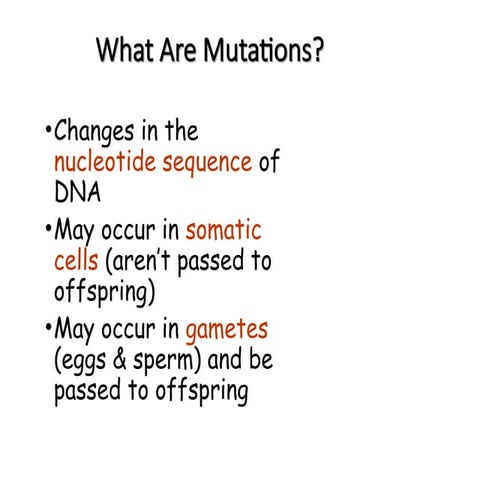 Comprehensive Overview of DNA Mutations: Types, Causes, and Effects | PPT