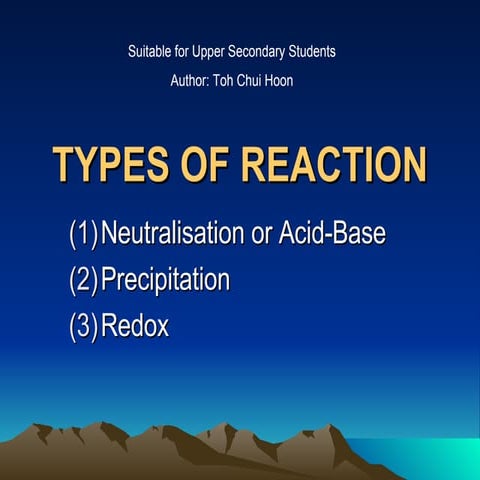 Types Of Reaction 1
