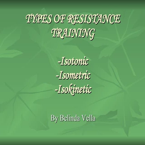 Types Of Resistance Training