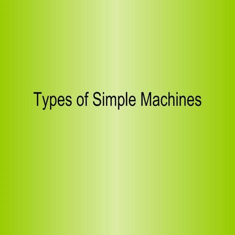 types of simple machines