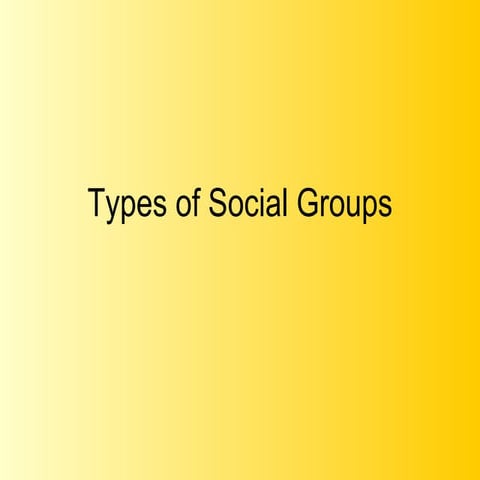 Types Of Social Groups Powerpoint