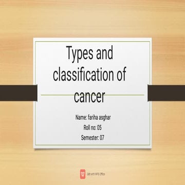 Types and classification of cancer