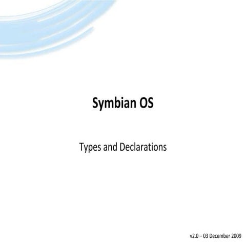 Symbian OS - Types And Declarations