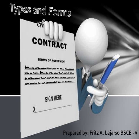Types and forms of contracts 
