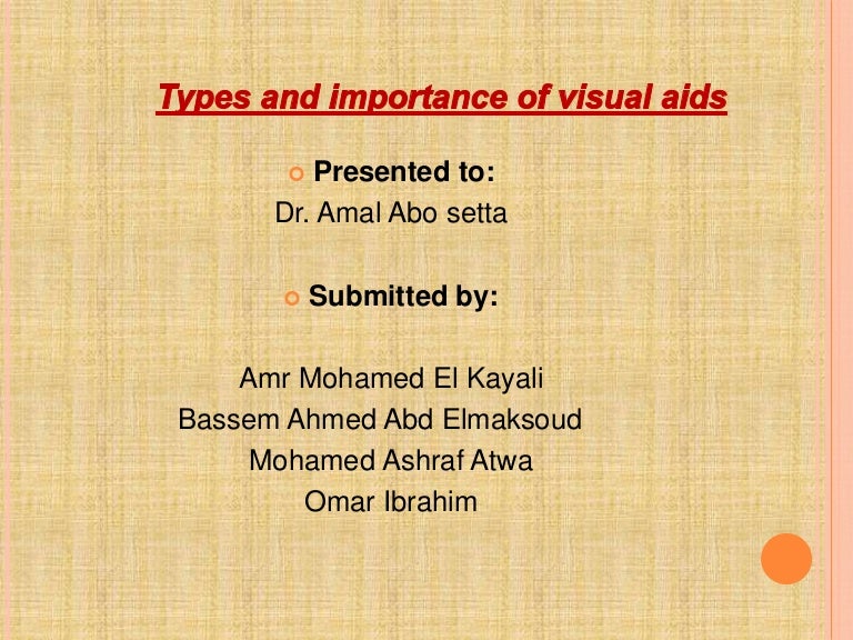 Types and importance of visual aids