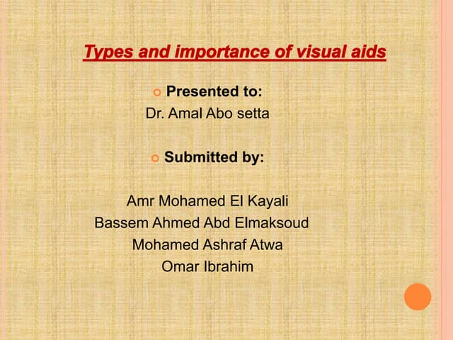 Types and importance of visual aids