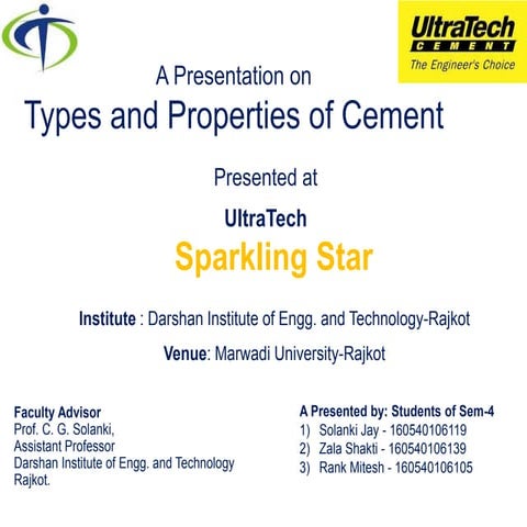 Types and properties of cement