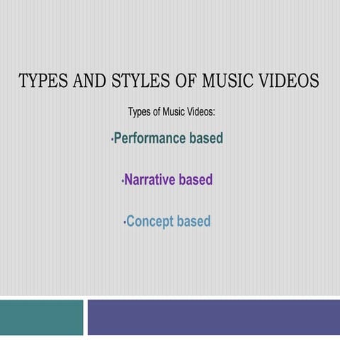 Types & Styles of music videos