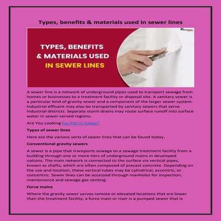 Types, benefits & materials used in sewer lines.pdf
