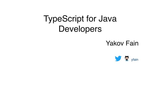 TypeScript for Java Developers | PDF