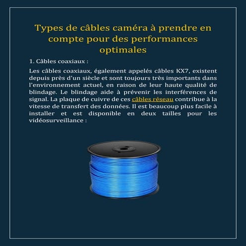 Types de câbles caméra à prendre en compte pour des performances ...