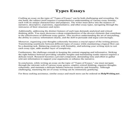 Types Essays. Washington State University
