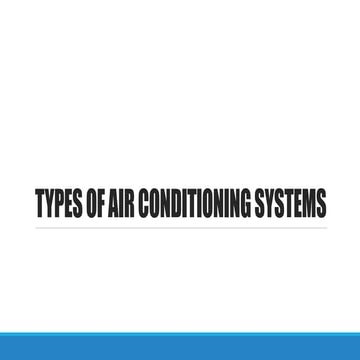 Types of ac and humidity control