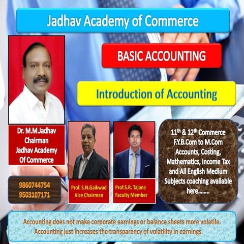 Types of accounts basic accounting -concepts prepared by Prof.Satish R.Tajane