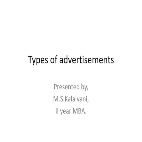 Types of advertisements