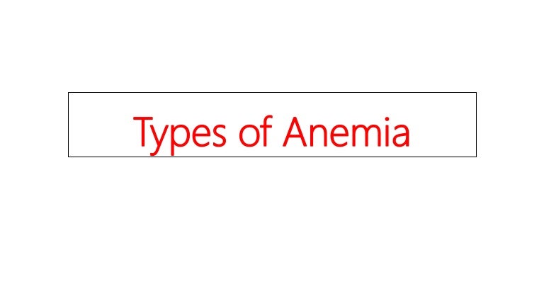 Types Of Anemia