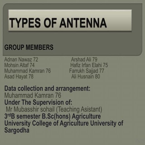 Types of antenna of insects