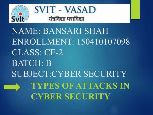 Types of attacks in cyber security