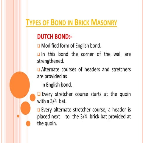 Types of bond in brick masonry