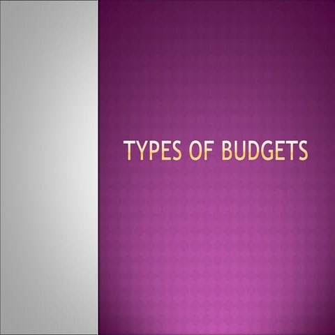 Types Of Budgets