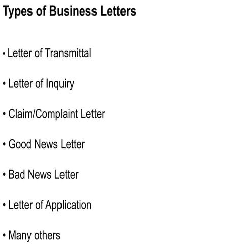 Types of business letters