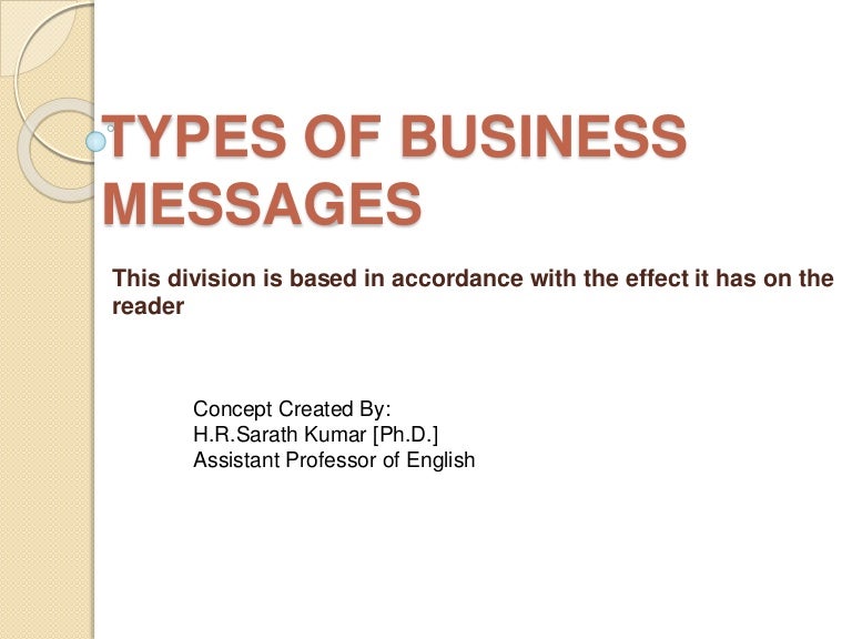 Types of business messages