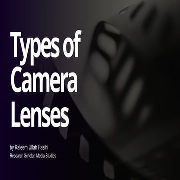 Types of Camera Lenses UGC NET Mass Communication
