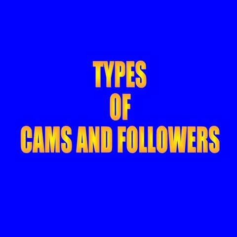 Types of cams and follower
