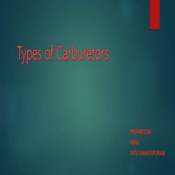 TYPES OF CARBURETORS