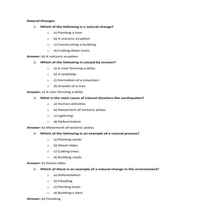 Types of Changes mcqs for class 6 from chatgpt