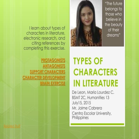 Types of characters in literature (de leon)